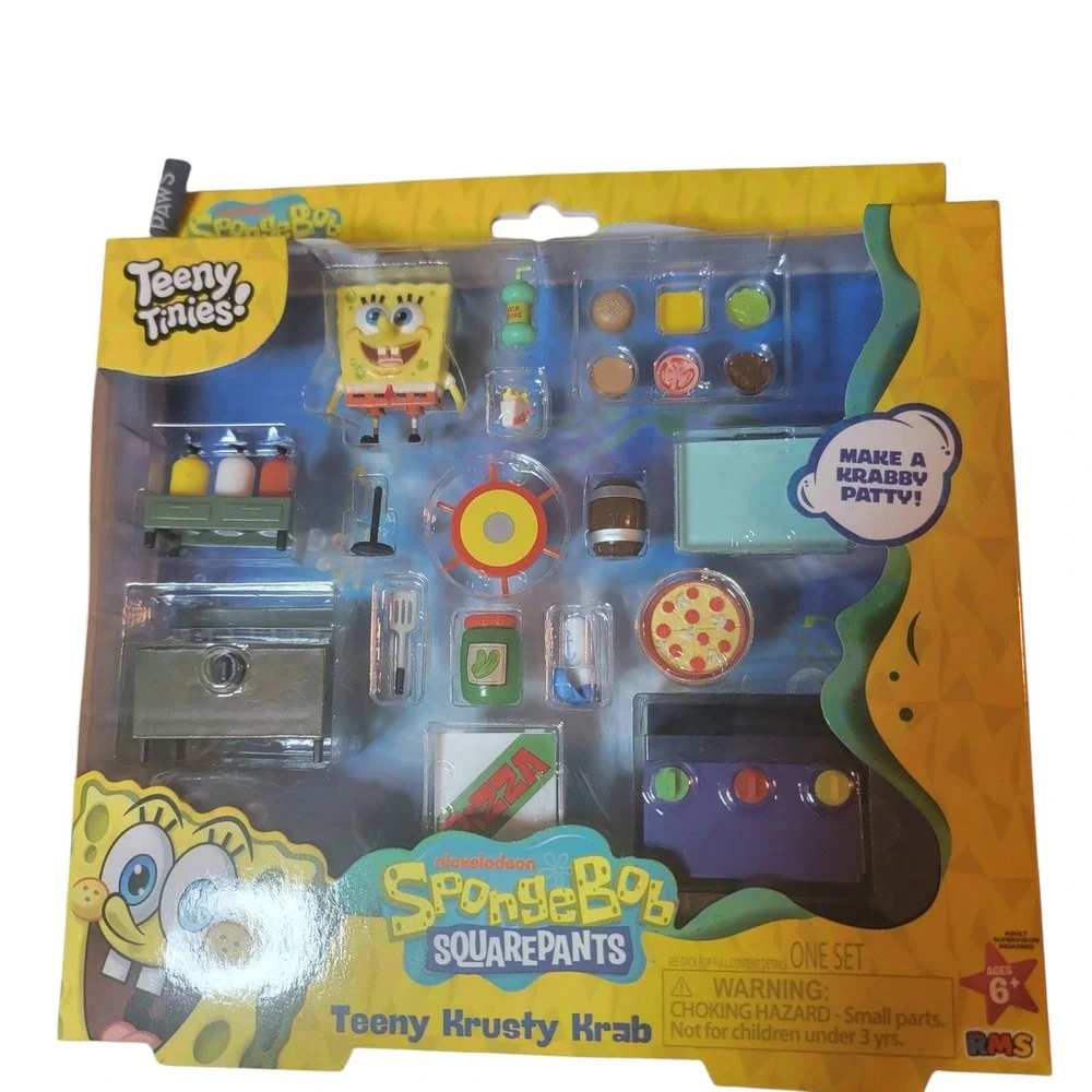 SpongeBob Teeny Tinies Playset Kids OS Multi New Krusty Krab Chum Bucket Bundle